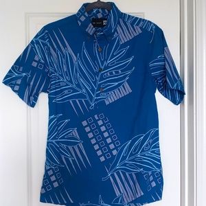 Sig Zane Mens Aloha Shirt Teal Pullover XS
